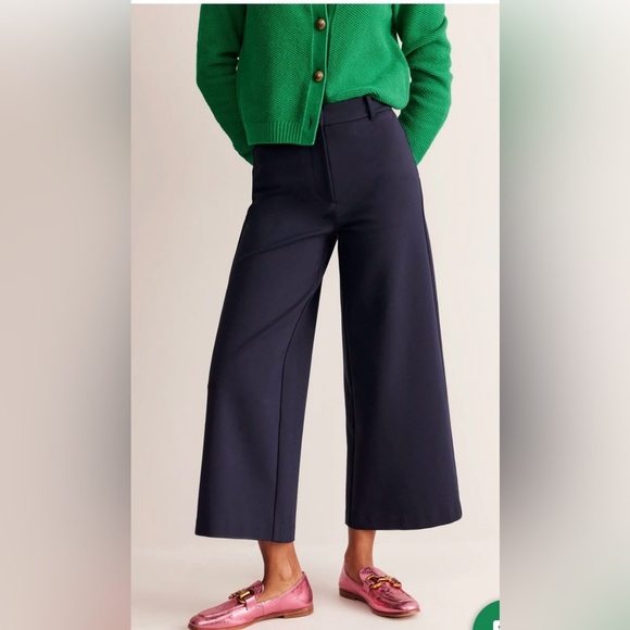 Boden Ponte' Knit Wide Leg Culottes Navy Blue  Minimalist Sophisticated ( F-12) - Picture 2 of 11